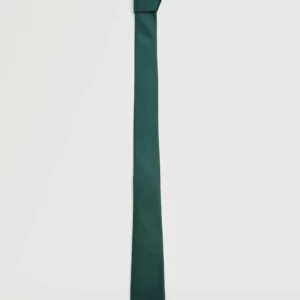 Dark green satin tie