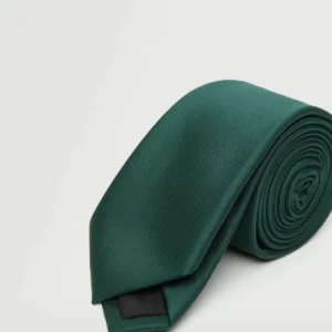 Dark green satin tie