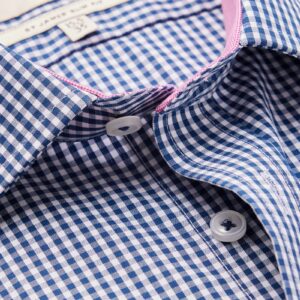 Non Iron Navy & White Slim Fit Shirt