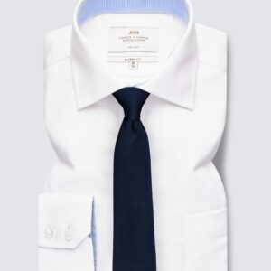 Non Iron White Pique Classic Fit Shirt