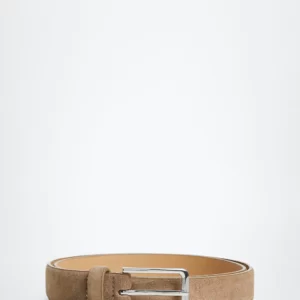 Buckled suede belt